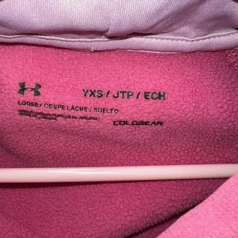 Girls’ Under Armour pink pullover hoodie Size YXS